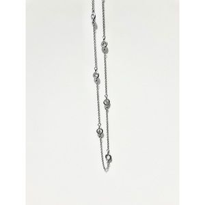 Diamonds by the yard style silver necklace